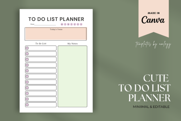 Download Cute to-Do List Planner Template – Canva - Planner template Collection