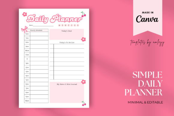 Download Coquette Cute Daily Planner Template - Planner template Collection