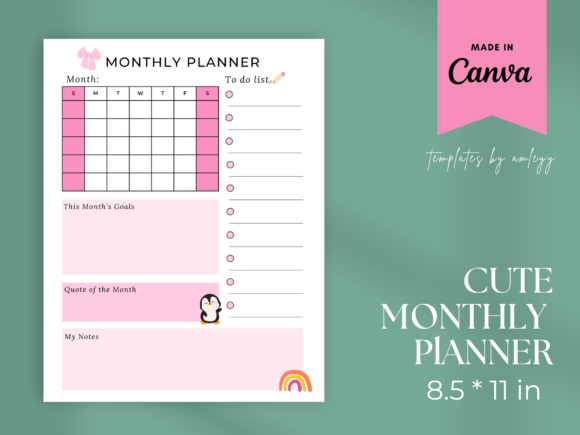 Download Cute Coquette Monthly Planner Template - Planner template Collection