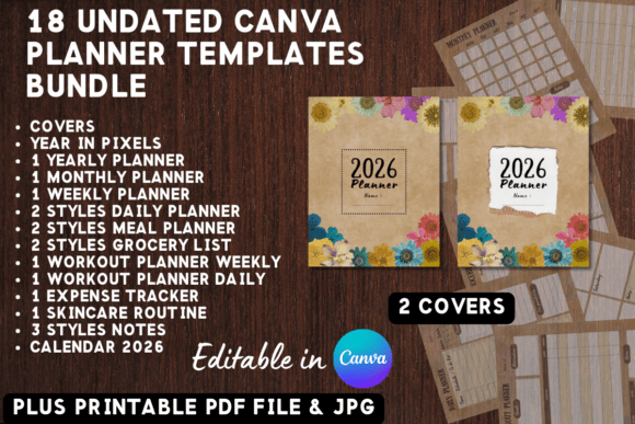 Download Printable Canva Planner Template Bundle - Planner template Collection