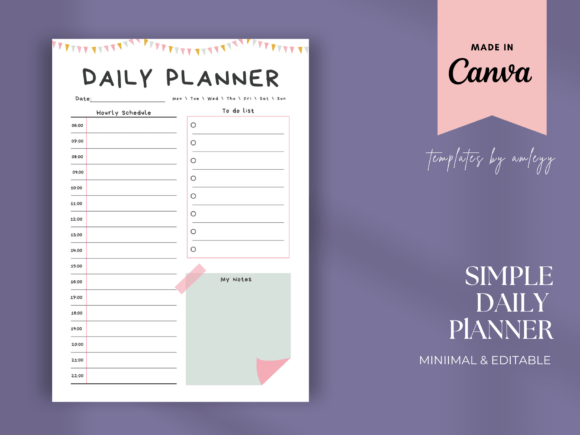 Download Simple Daily Planner Template Printables - Planner template Collection