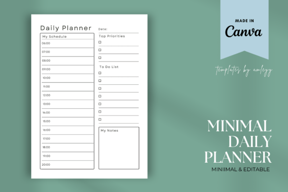 Download Minimal Simple Daily Planner Template - Planner template Collection