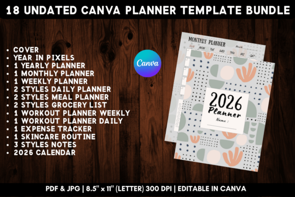 Download Printable Canva Planner Template Bundle - Planner template Collection
