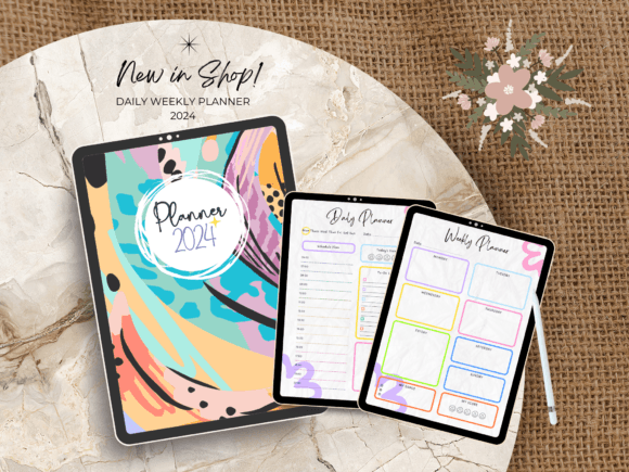Download 2024 Minimalist Digital Planner PNG PDF - Digital planner Collection