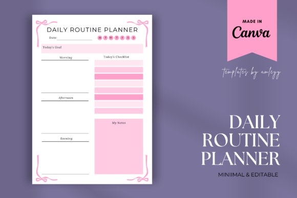 Download Coquette Daily Routine Planner Template - Planner template Collection