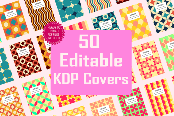 Download KDP Cover Bundle, 50 Editable Notebook - Kdp cover Collection