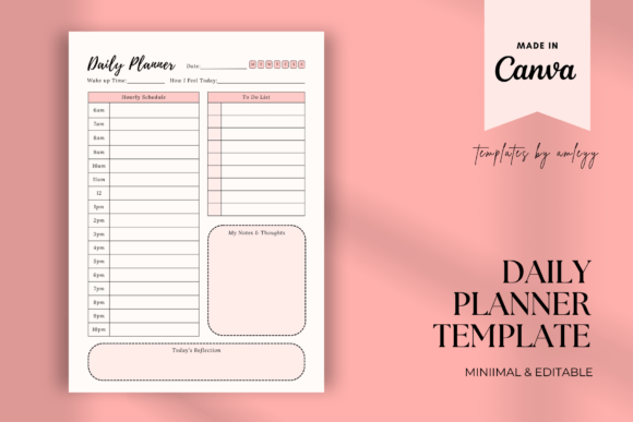 Download Daily Planner Template Canva Aesthetic - Planner template Collection