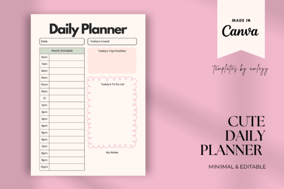 Download Cute Daily Planner Template | Printable - Planner template Collection