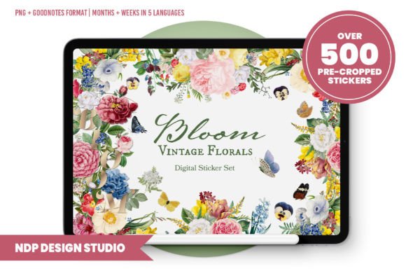 Download Vintage Florals Digital Planner Stickers - Premium Resources