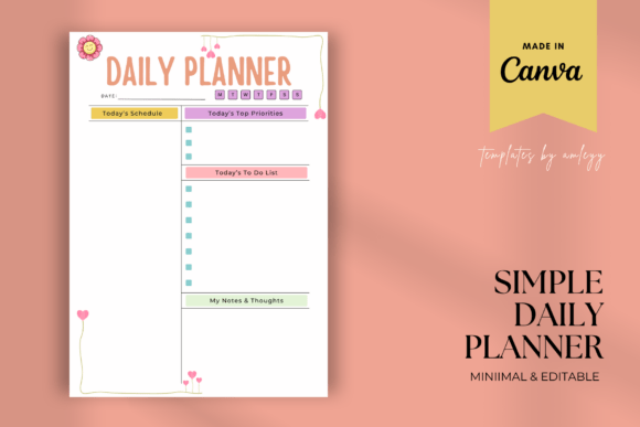 Download Simple Daily Planner Template Printable - Planner template Collection
