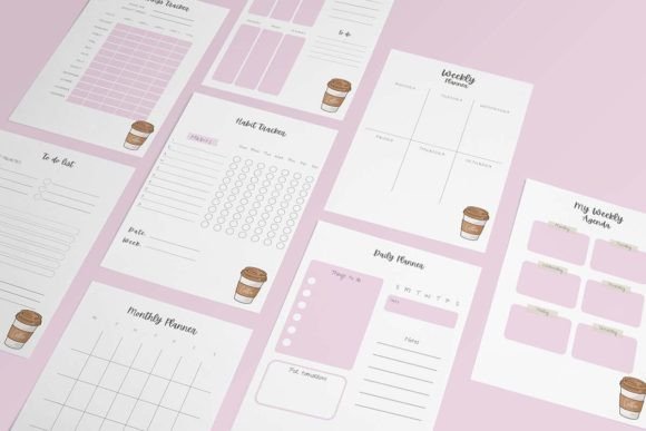 Download Coffee Themed Canva Planner Template - Planner template Collection