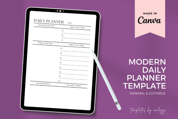 Download Modern Daily Planner Template | Canva - Planner template Collection