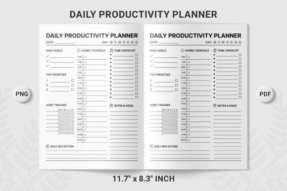 Download Daily Productivity Planner Template PNG - Planner template Collection