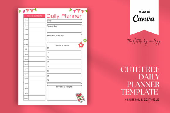 Download Free Cute Simple Daily Planner Template - Planner template Collection