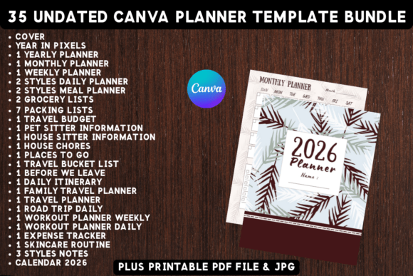 Download Printable Canva Planner Template Bundle - Planner template Collection
