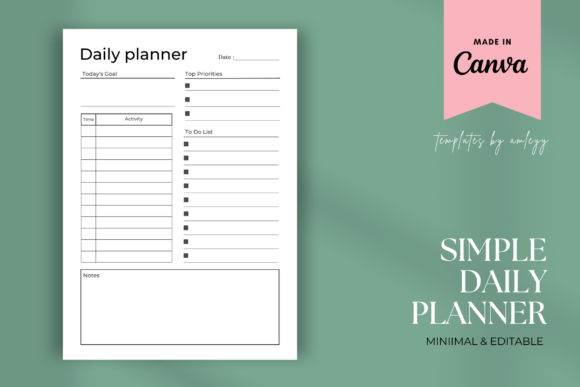 Download Simple Daily Planner Template – Minimal - Planner template Collection